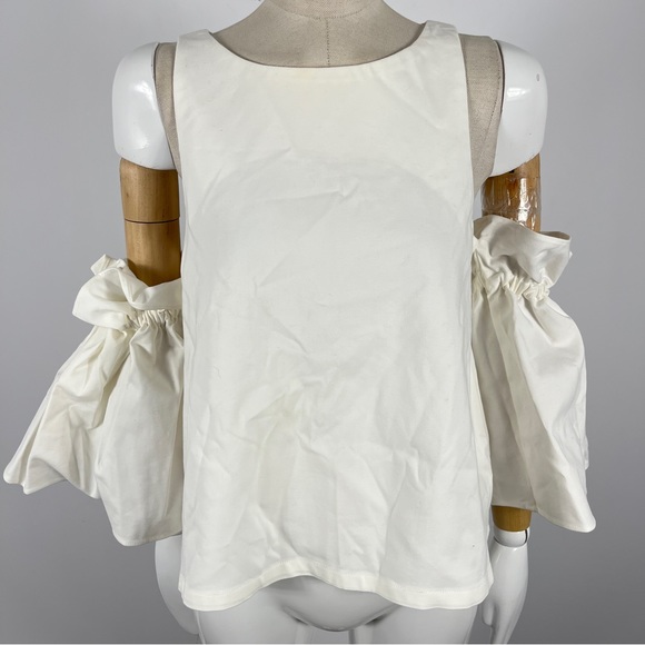 ANNEX A cold shoulder bell sleeve ruffled top blouse - Picture 1 of 11